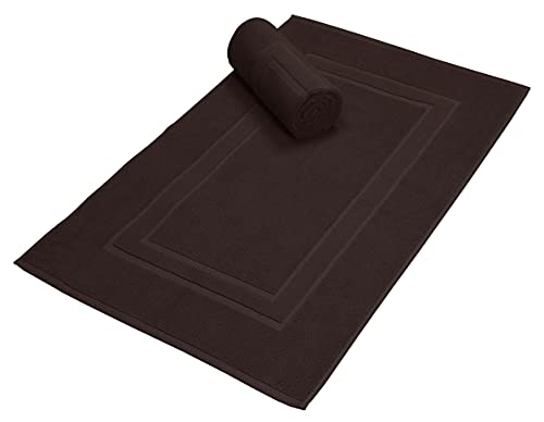 GLAMBURG Premium Cotton 20x32 inch 2-Pack Bath Mats - 100% Ringspun Cotton - Luxury Hotel & Spa Quality - 800 GSM - Durable Soft Highly Absorbent - Machine Washable - Chocolate Brown - color: Chocolate Brown