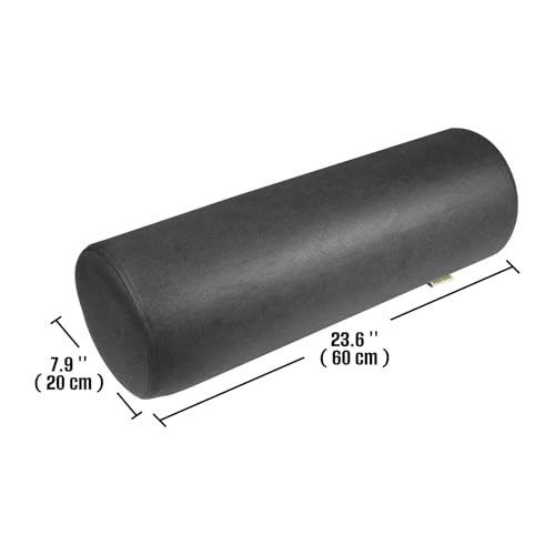 2 Pack Neck Roll Pillow, High-Density Foam Cylinder Bolster Pillow for Neck, Back & Lumbar Support, Ergonomic Round Pillow for Side Sleepers, Sleeping, Removable Washable Cover (7.9''x23.6'' Black) - color: Black, size: 23.6x7.9IN