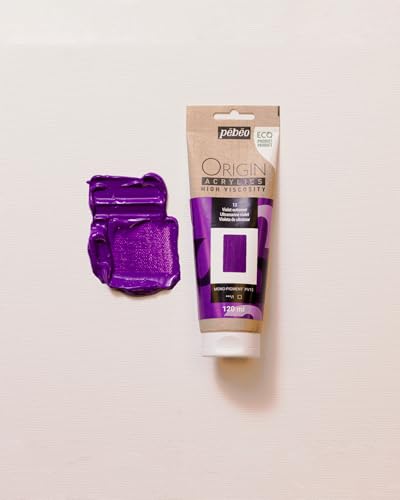 PEBEO Origin Acrylics 120ml Matte Acrylic Paint, Ultramarine Violet | Muted atmospheric violet in matte heavy-body acrylic - shadow and twilight mixes; holds knife marks on canvas. - color: Ultramarine Violet