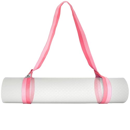 Tumaz Yoga Mat Strap Adjustable Carrier for All Yoga Mats, 2 Sizes | Extra Thick Cotton Blend |16+ colors are available | Fits Most Yoga Mats | Soft Woven Texture | Comfortable Shoulder Carry - color: 02. Pink Match, size: 64 IN