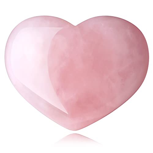 QINJIEJIE 1.8" Rose Quartz Heart Stone Healing Crystals Love Stones Decor - color: Z - 1.8" Large - Rose Quartz Heart