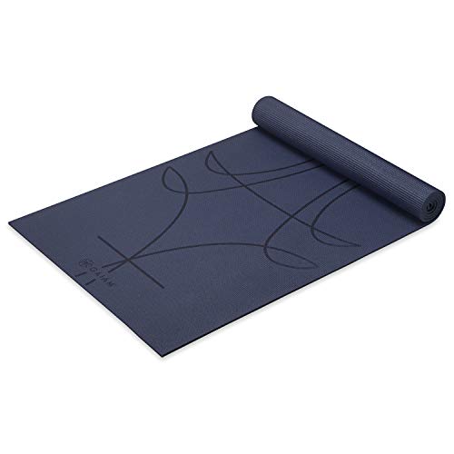 Gaiam Premium Yoga Mat, 6mm Thick Print Mat - color: Alignment Print (Ink)