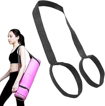 Yoga Mat Carrier with Adjustable Non-Slip Strap, Nylon Fitness Mat Holder Doubles as Resistance Band for Pilates, Stretching and Gym Exercises