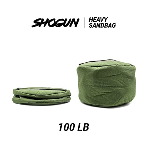 Shogun Sandbags for Working Out – Heavy Duty Workout Sandbag for Weight Training, Cross Training, Strongman, Fitness & Military Use – Adjustable Exercise Sand Bags for Full Body Training - color: Green, size: 100 LB