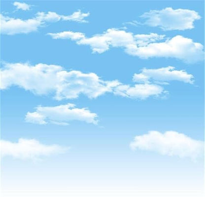 5x5ft Blue Sky and White Clouds Backdrop for Photography Vinyl Material | Clear Sky Photo Background Banner Airplane Theme Baby Newborn Birthday Cake Table Party Decorations Kid Portrait Studio Props - size: 5x5ft