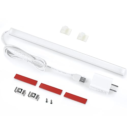 Under Cabinet Light Kit with USB Powered for Kitchen Counter, Workbench, Coffee Station, Workspace, Closet. Adapter, Dimmer, 12 Inch LED Light. Daylight 5000K - color: Daylight 5000K, size: 1-Light-Bar-Kit