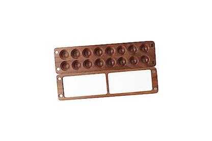 Leadigol Wooden Mini Travel Paint Palette, Watercolor Painting Box, Painting Paint Saver Mixing Tray, Wooden Colour Mixing Palette Box, Artist Travel Sketch Painting Box