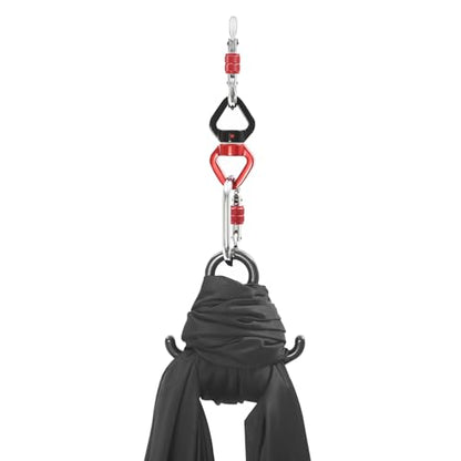 Aerial Yoga Hammock, 440 lbs Capacity Ceiling Mounted Aerial Silks Kit with 360° Swivel, Polyester Fabric for Home Gym Studio, 16.4ft - color: Black, size: 5M/16.4FT