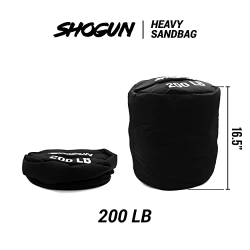 Shogun Sandbags for Working Out – Heavy Duty Workout Sandbag for Weight Training, Cross Training, Strongman, Fitness & Military Use – Adjustable Exercise Sand Bags for Full Body Training - color: Black, size: 200 LB