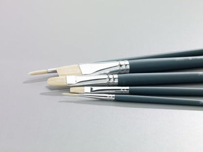 Winsor & Newton Foundation Oil Hog Brush Set, Short Handle, 3 Pack | Natural Hog Bristles Ideal for Use with Oil Paint, Introductory Selection of Brushes for Students, Hobbyists, Beginners - size: Flat 4, 10 & 14