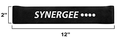 Synergee Mini Loop Bands – Resistance Bands for Home or Gym - color: e) Black 10 Pack
