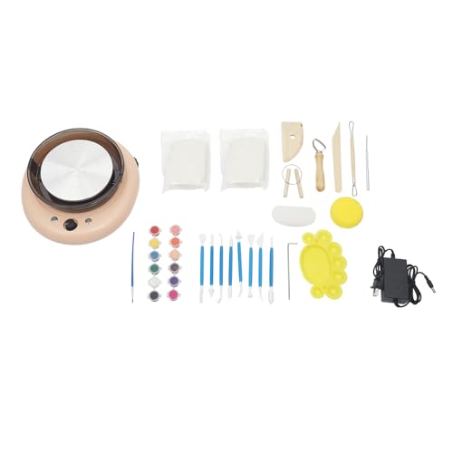 Mini Pottery Wheel Kit, 6" Turntable Two-Way Rotation Clay Wheel, 50W 12V Adjustable Speed Ceramic Wheel Machine, Art Supplies Sculpting Tools, Craft Kits Pottery Wheel for Adult Beginner - color: Orange