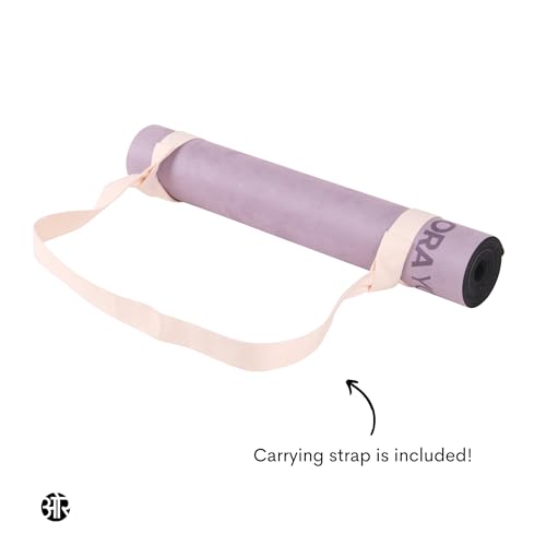 Non-Toxic Premium Suede Large Workout Mat - 3mm Thick With Strap - Eco-Friendly Exercise Mat for Women & Men - Non-Slip for Pilates, Gym, Home Workout