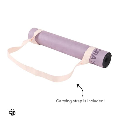 Non-Toxic Premium Suede Large Workout Mat - 3mm Thick With Strap - Eco-Friendly Exercise Mat for Women & Men - Non-Slip for Pilates, Gym, Home Workout