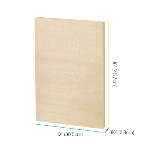 MEEDEN Unfinished Wood Canvas Board:12x18 Canvas Panel Pack of 2 | 1-1/2" Deep Wooden Panel Board, Blank Cradled Wood Art Board for Painting - Rectangle - size: 12"x18"- 2 Pack