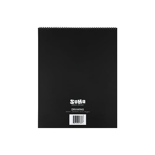 SoHo Urban Artist Softcover Drawing Pad - 14"x17" - 92 lbs/150gsm, Mixed Media, 24 Dual-Sided Sheets, Acid-Free, Wire-Bound, Micro-Perforated, Repeated Erasing & Reworking - size: 14"x17"