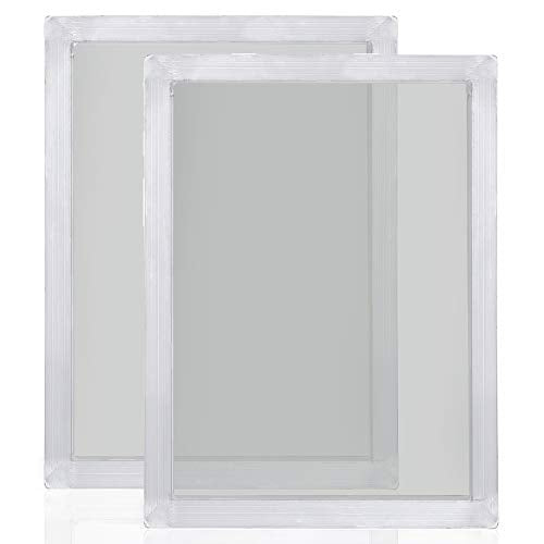 Caydo 2 Piece 10 x 14 Inch Aluminum Silk Screen Printing Frames with 110 White Mesh for Screen Printing - style: 110 Mesh