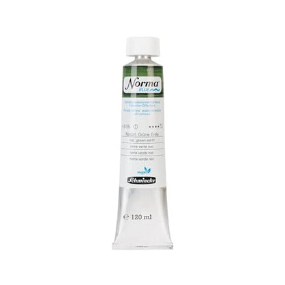 Schmincke Norma Blue natural green earth 120 ml, 21 519 012 | finest water-based artist oil paints, highly pigmented, lightfast, vegan - style: natural green earth