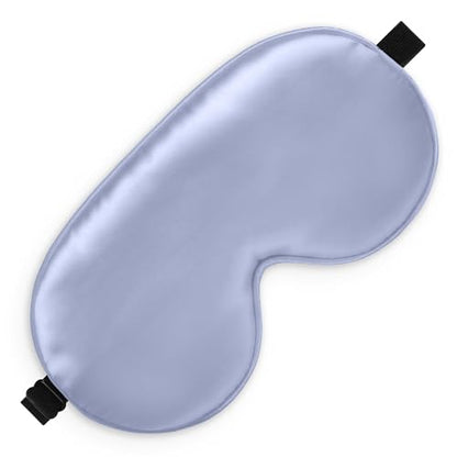 Silk Sleep Mask, Blackout Eye Mask for Sleeping with Adjustable Strap | Light-blocking Blindfold for Men & Women Pressure-Free, Soft Eye Cover Eyeshade for Side Sleeper, Travel Naps(Light Purple) - color: Light Purple