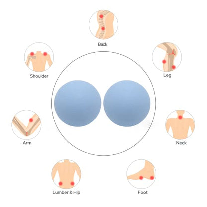 Hard Lacrosse Ball Massage Ball Therapy. Firm Trigger Point Massager Tool for Deep Tissue Yoga Physiotherapy Myofascial Release Muscle Relax Plantar Fasciitis Pain Relief (2 Pack) (Blue) | For Trigger Point Deep Tissue Myofascial Release Muscle Relax Plan