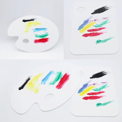 4Pcs Acrylic Paint Palette,Paint Pallet,Art Palette,for DIY Art or Oil Watercolor Painting Palette - style: White