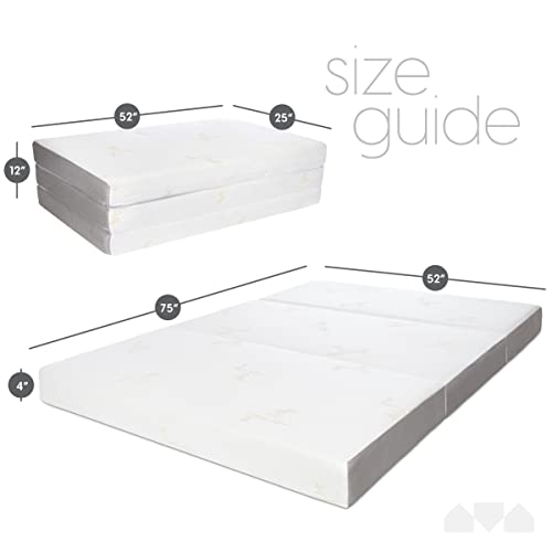 Milliard Full Tri Folding Mattress with Washable Cover, Full Size (75 inches x 52 inches x 4 inches) - size: Full, style: 4 inch