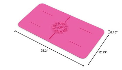 Liforme Yoga Pad - Revolutionary Alignment System, Advanced Non-Slip Grip | Eco-friendly, Non-Toxic, Sweat-Resistant, 4.2mm thick pad for knee, elbow and hand support during Yoga, Free Yoga Bag - color: Fuscia