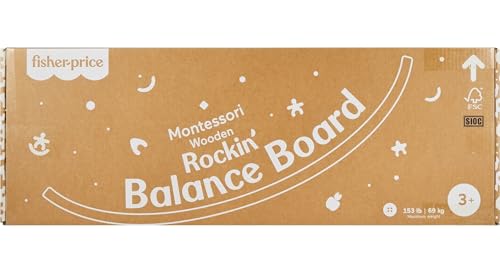Fisher-Price Wood Montessori Rockin’ Balance Board, Kids Ages 3+ Years