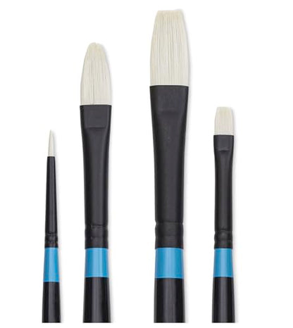 Princeton Aspen Professional Paint Brush Set, 4-Piece Long Handle Synthetic Brushes with Medium-Stiff, No-Shedding Bristles for Acrylic, Oil & Water-Soluble Oil Painting
