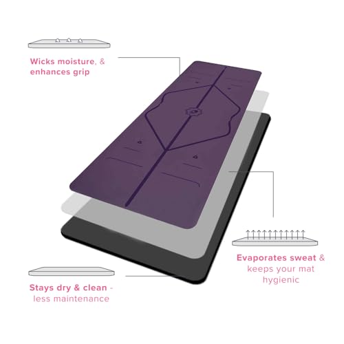 Liforme Classic Yoga Mat - Patented Alignment Design, Ultimate Grip - color: Purple