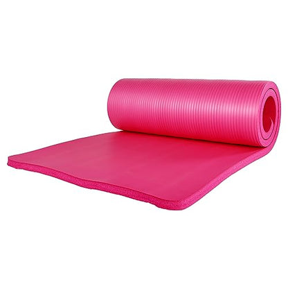 BalanceFrom 71x24 Inches Yoga Mat with Knee Pad and Optional Blocks – Extra 1-Inch Thick Non-Slip Foam with Anti-Tear Surface and Carrying Strap for Home, Studio, or Gym Workouts - color: Pink, style: Mat & Knee Pad