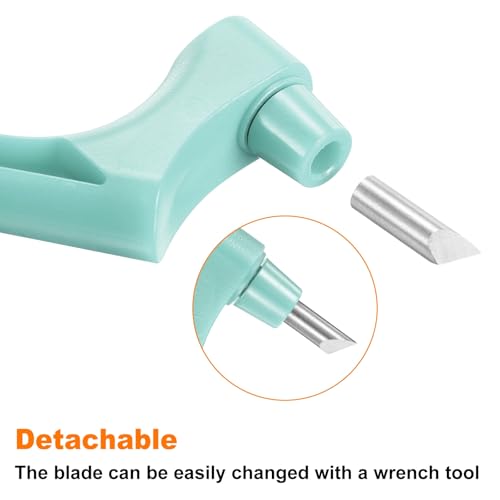 HARFINGTON Craft Cutting Tools 15/30/45 Degree Blades 360 Degree Rotating Blade Stainless Steel Cutter Pen Knife with Mat for DIY Crafts Stencils Scrapbooks, Light Blue - color: Light Blue
