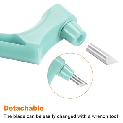 HARFINGTON Craft Cutting Tools 15/30/45 Degree Blades 360 Degree Rotating Blade Stainless Steel Cutter Pen Knife with Mat for DIY Crafts Stencils Scrapbooks, Light Blue - color: Light Blue