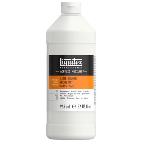 Liquitex Professional Matte Varnish, 946ml (32-oz) | 100% Acrylic Polymer Varnish Matte Sheen, Protects & Resists Dirt Retention, Increases Brightness, Resists Discoloration - color: Matte, style: 32-oz