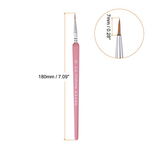 HARFINGTON 3pcs Detail Paint Brushes 7mm Pointed Tip 185mm Length Nylon Hair Miniature Painting Brush for Watercolor Oil Acrylic Painting(00#), Pink - color: Pink, size: 00# 7mm