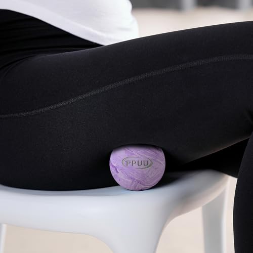 Massage Lacrosse Ball, 2.5 Inch Firm Solid Rubber Deep Tissue Ball for Myofascial Release, Plantar Fasciitis & Muscle Knot Relief, for Foot, Glutes, Shoulder Blades, Calves, 1 Count Purple-02 - color: Purple-02