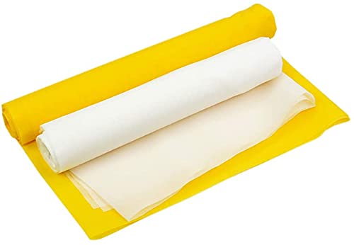 Silk Screen Printing Mesh, 100/110/120/140/160/180/200/250/300Mesh, White Yellow for Screen Printing Machine Equipment Accessories, Filter Painting, Polyester Fabric (110M/43T White) - size: 110M/43T White