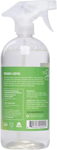Better Life All Purpose Cleaner - Multipurpose Home and Kitchen Cleaning Spray for Glass, Countertops, Appliances, Upholstery & More - Multi-surface Spray Cleaner - 32oz Clary Sage & Citrus - size: 32 Fl Oz (Pack of 1)