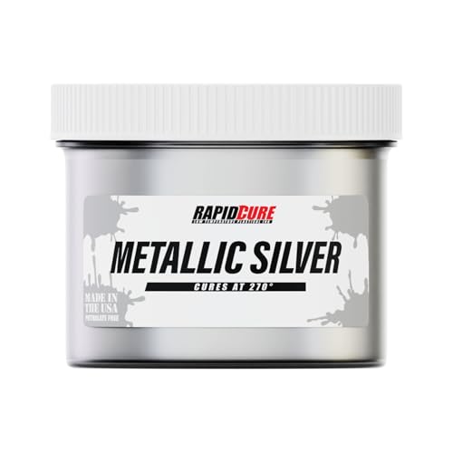 Rapid Cure Silver Plastisol Ink - Screen Printing Ink, 3.5 Gal | Cures At 270°F Vs. Standard 320°F For Faster Turnaround - Bold Opaque Color, Non-Phthalate, CPSIA Safe, USA Made - Silver - color: Metallic Silver, size: 448 fl oz