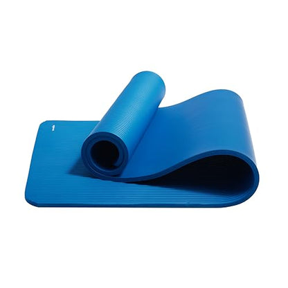 Amazon Basics Extra Thick Exercise Yoga Mat with Carrying Strap - color: Blue, style: 1/2 Inch