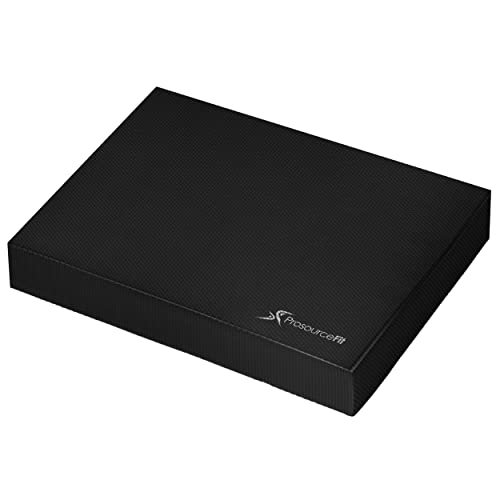 ProsourceFit Exercise Balance Pad, Non-Slip Cushioned Foam Mat & Knee Pad for Fitness and Stability Training, Yoga, Physical Therapy - color: Black, size: 15x12