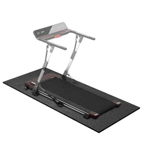 Treadmill Mat, 5'x2.5'/5.6'x2'/6.5'x3'/8'x3',6mm Thickness Exercise Equipment Mat for Carpet Hardwood Floors, Compatible with Walking Pad,Spin Bike,Elliptical Trainer,Rowing Machine - size: 78"L x 36"W x 0.24"Th