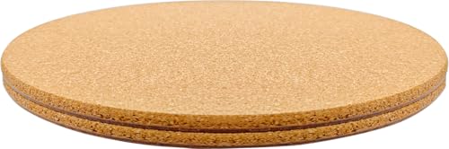 14 Inch Large Cork Plant Coasters, Double Layers 10mm Extra Thick Cork Plant Mats, 2 Pcs Plant Coasters for House Plants - size: 14 Inch