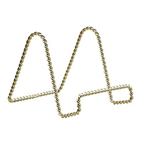 TRIPAR Decorative Twisted Wire Stand, Brass Display (3 Inch Depth) Tabletop Easel Sleek & Modern Look - Perfect for Books, Plates, Photos & More - color: Brass, size: 3 Inch