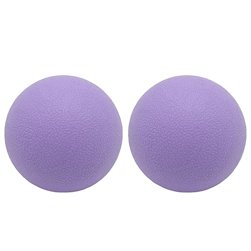Hard Lacrosse Ball Massage Ball Therapy. Firm Trigger Point Massager Tool for Deep Tissue Yoga Physiotherapy Myofascial Release Muscle Relax Plantar Fasciitis Pain Relief (2 Pack) (Purple) | For Trigger Point Deep Tissue Myofascial Release Muscle Relax Pl