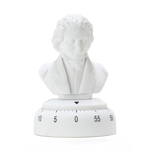 Kikkerland Beethoven Timer – Musical Gadget for Home & Kitchen – 60 Minute Windup Timekeeper for Cooking for Music Lovers - style: Beethoven