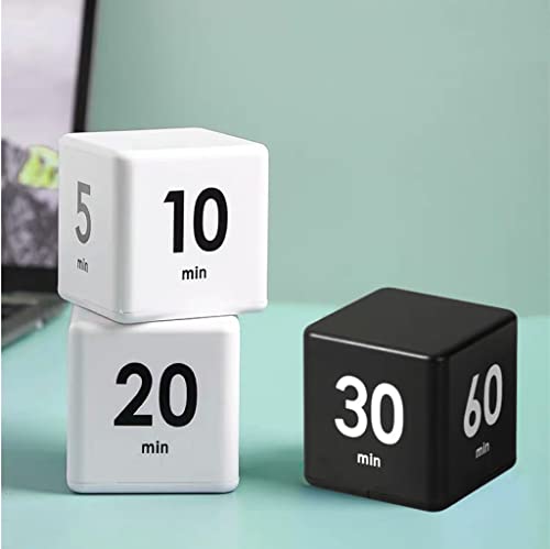 Feilifan Flip Timer, Productivity Cube Timer, 15-20-30-60 Minute Preset - color: 15-20-30-60min,black