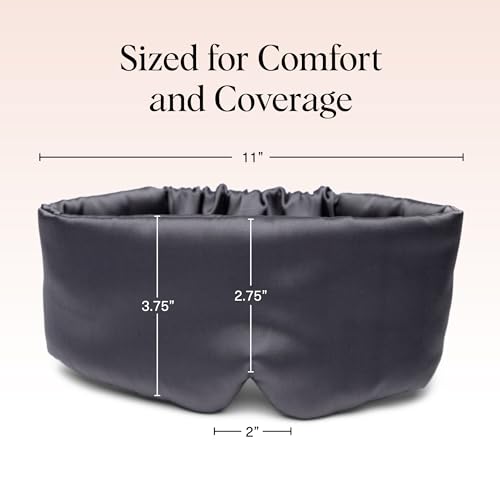 Kitsch Satin Sleep Mask | Eye Masks for Sleep - Charcoal Black | Softer Than Silk Sleep Mask, Blindfold Sleep Masks for Women & Men, No Eye Pressure, Lightweight Eye Mask, Travel Essentials - color: Charcoal Black