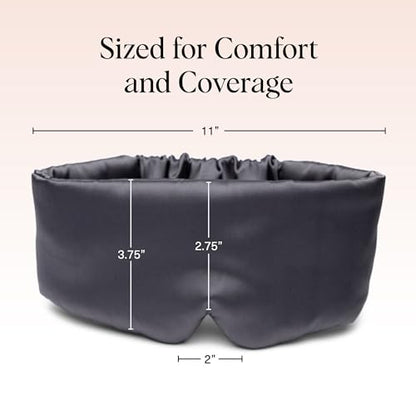 Kitsch Satin Sleep Mask | Eye Masks for Sleep - Charcoal Black | Softer Than Silk Sleep Mask, Blindfold Sleep Masks for Women & Men, No Eye Pressure, Lightweight Eye Mask, Travel Essentials - color: Charcoal Black