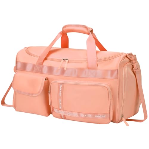 MAXTOP Large Gym Bag for Women Men Duffle Bag With Wet Dry Separation - color: Orange, style: Gym Bag
